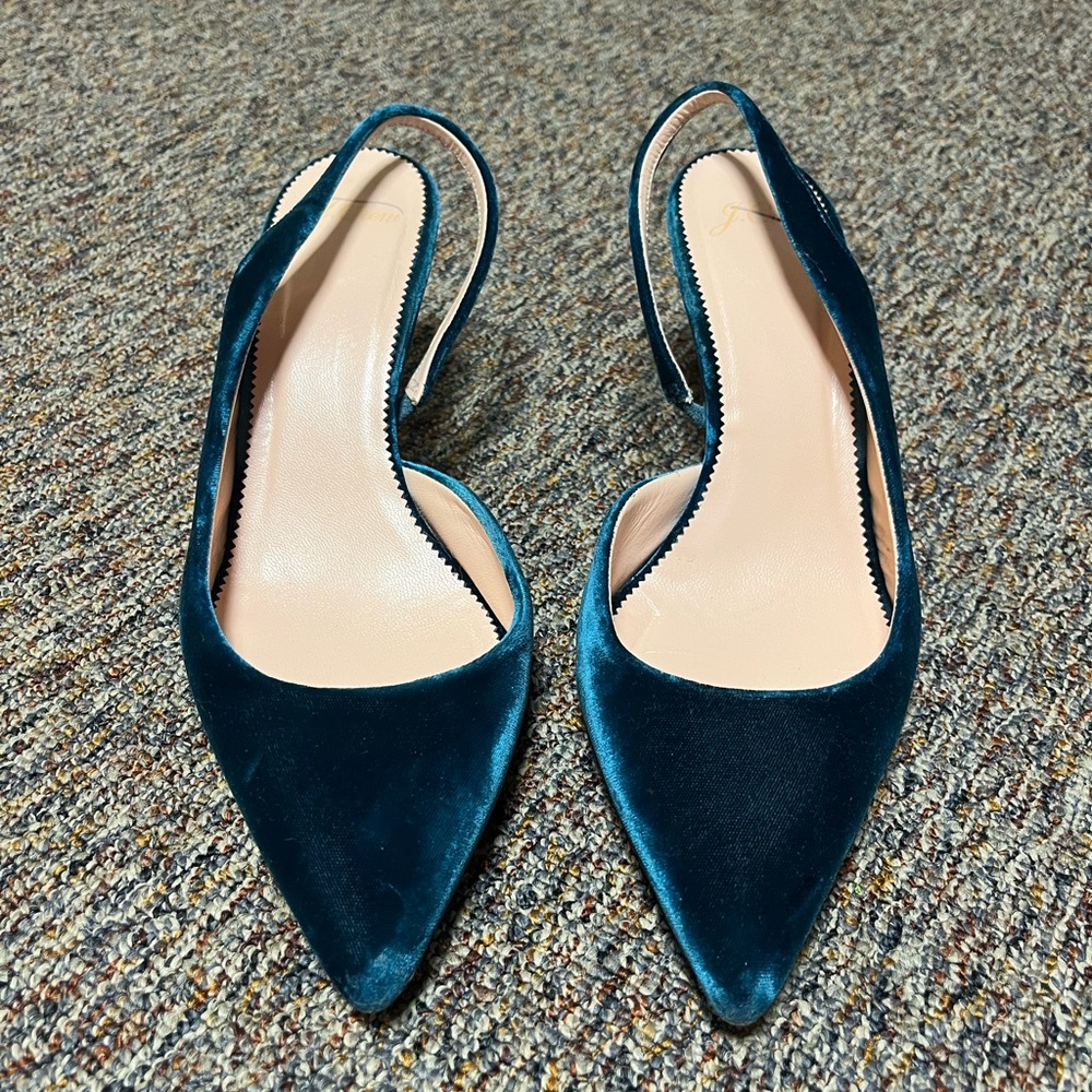 JCrew Colette Slingback d'Orsay Pumps Velvet 10